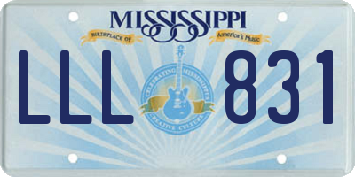 MS license plate LLL831