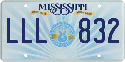 MS license plate LLL832