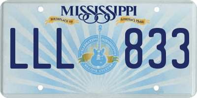 MS license plate LLL833