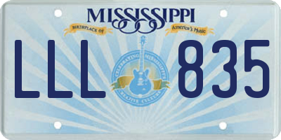 MS license plate LLL835