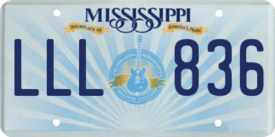 MS license plate LLL836