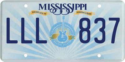 MS license plate LLL837
