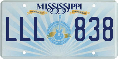 MS license plate LLL838