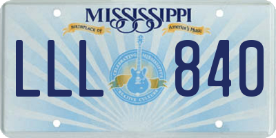 MS license plate LLL840