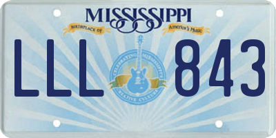 MS license plate LLL843