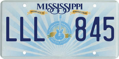 MS license plate LLL845