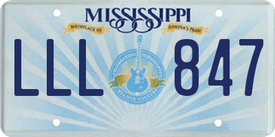 MS license plate LLL847