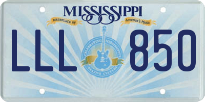 MS license plate LLL850