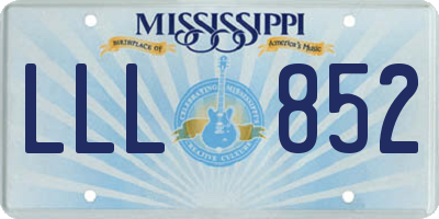 MS license plate LLL852