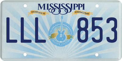 MS license plate LLL853