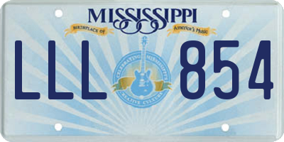 MS license plate LLL854