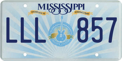 MS license plate LLL857