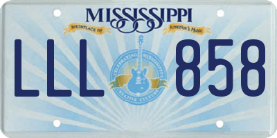 MS license plate LLL858