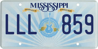 MS license plate LLL859