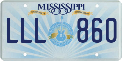 MS license plate LLL860