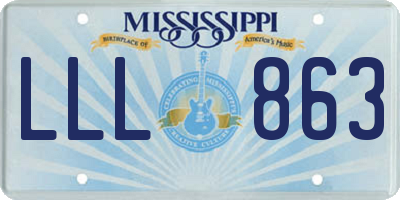MS license plate LLL863