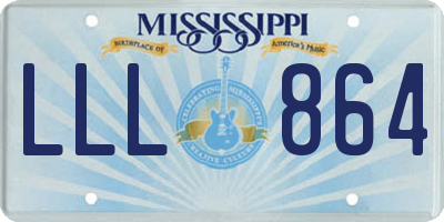 MS license plate LLL864