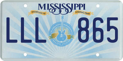 MS license plate LLL865