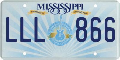 MS license plate LLL866
