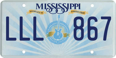 MS license plate LLL867