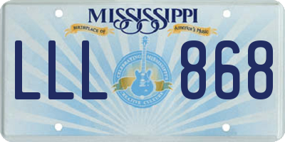 MS license plate LLL868
