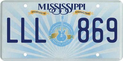 MS license plate LLL869