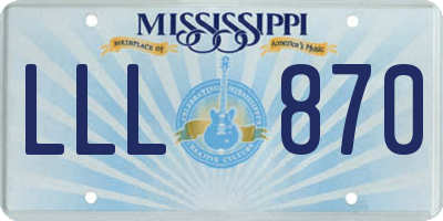 MS license plate LLL870