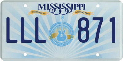 MS license plate LLL871
