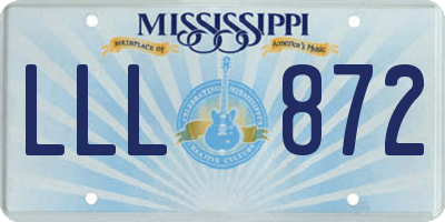MS license plate LLL872