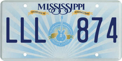 MS license plate LLL874
