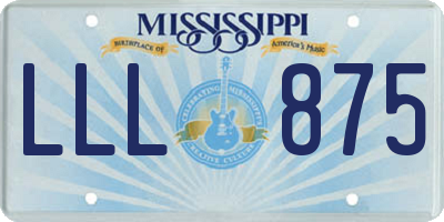 MS license plate LLL875
