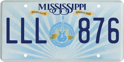 MS license plate LLL876