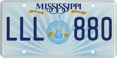 MS license plate LLL880