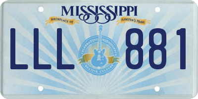MS license plate LLL881