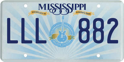MS license plate LLL882