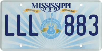 MS license plate LLL883