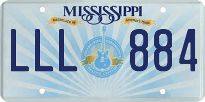MS license plate LLL884