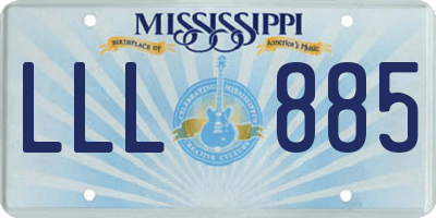 MS license plate LLL885