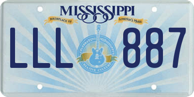 MS license plate LLL887