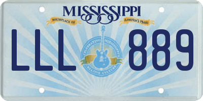 MS license plate LLL889