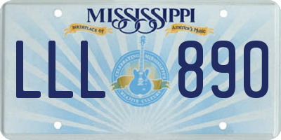 MS license plate LLL890