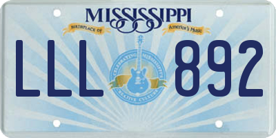 MS license plate LLL892