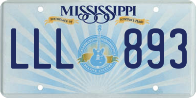 MS license plate LLL893