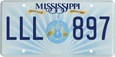 MS license plate LLL897