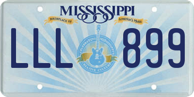 MS license plate LLL899