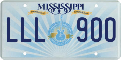 MS license plate LLL900