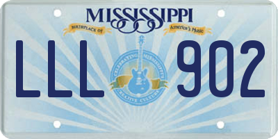 MS license plate LLL902