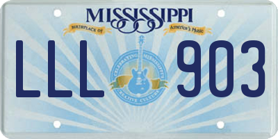 MS license plate LLL903