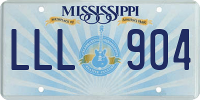 MS license plate LLL904