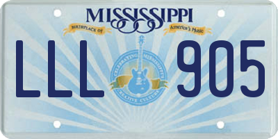 MS license plate LLL905